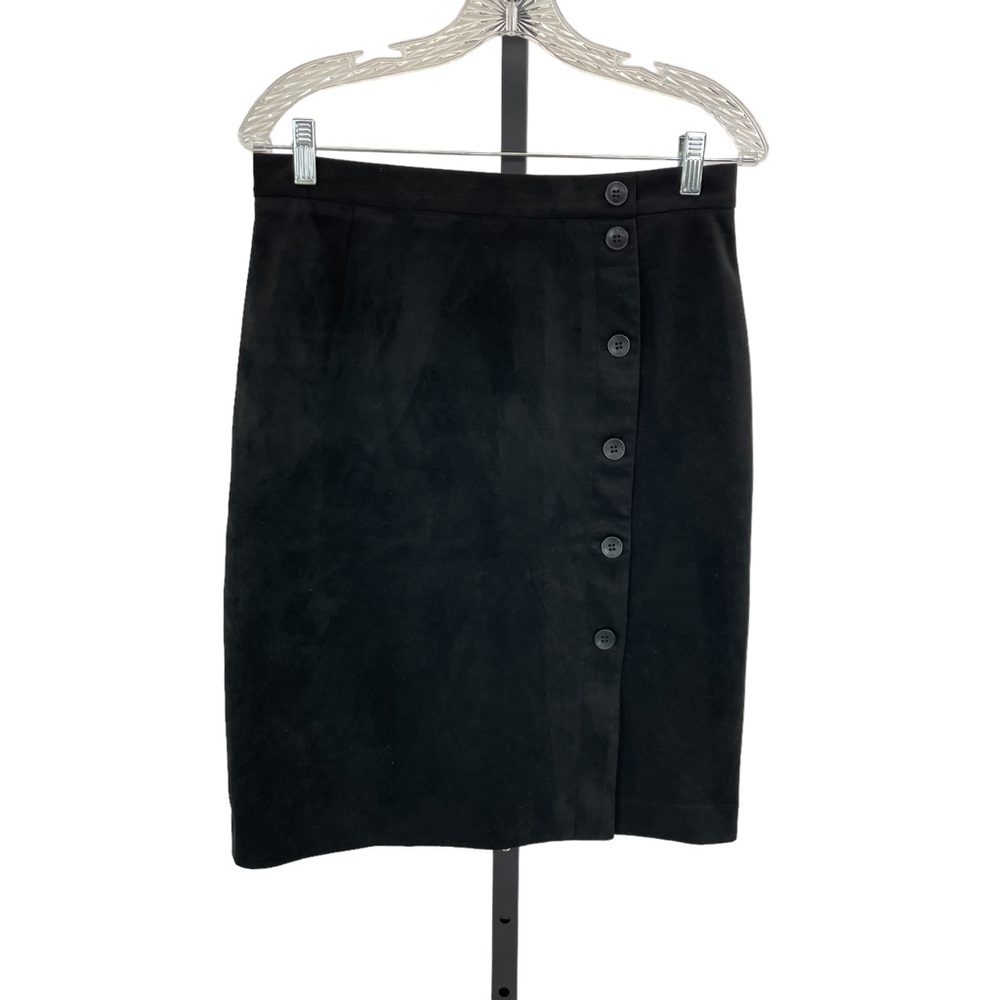 H&M Black Button-Front Midi Skirt
